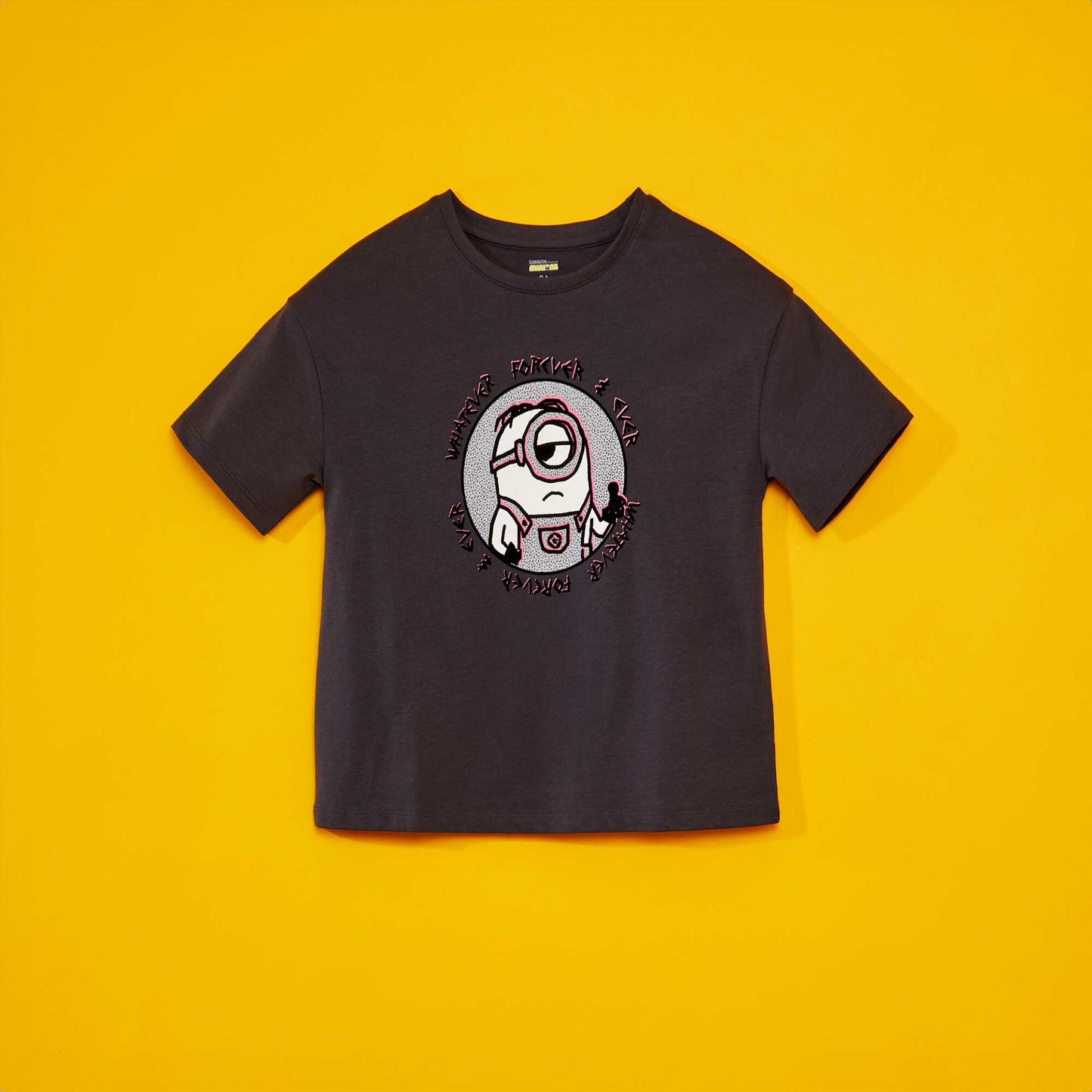 Tee-shirt en coton 'Les Minions' col rond Gris