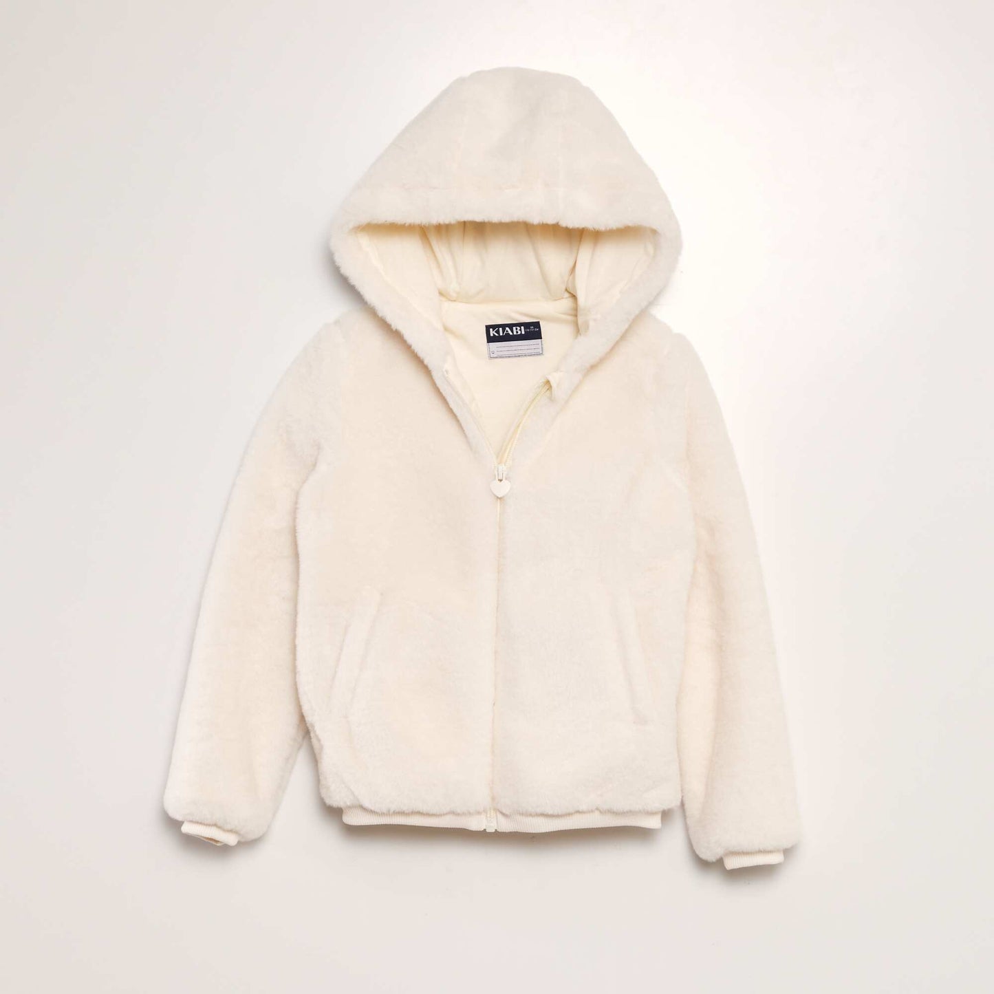 Blouson capuche en fourrure Blanc