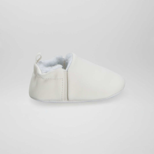 Chaussons en su dine fourr s blanc