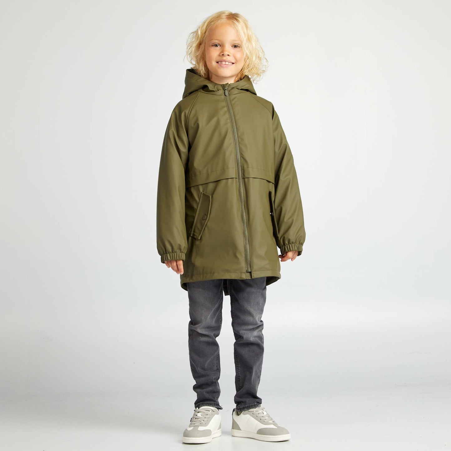 Parka mi-longue avec int rieur en sherpa Kaki