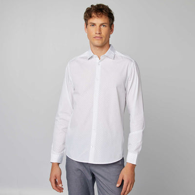 Chemise droite/regular pois Blanc pois