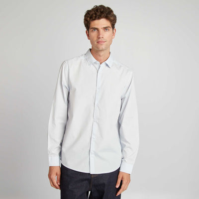 Chemise droite/regular pois Bleu clair
