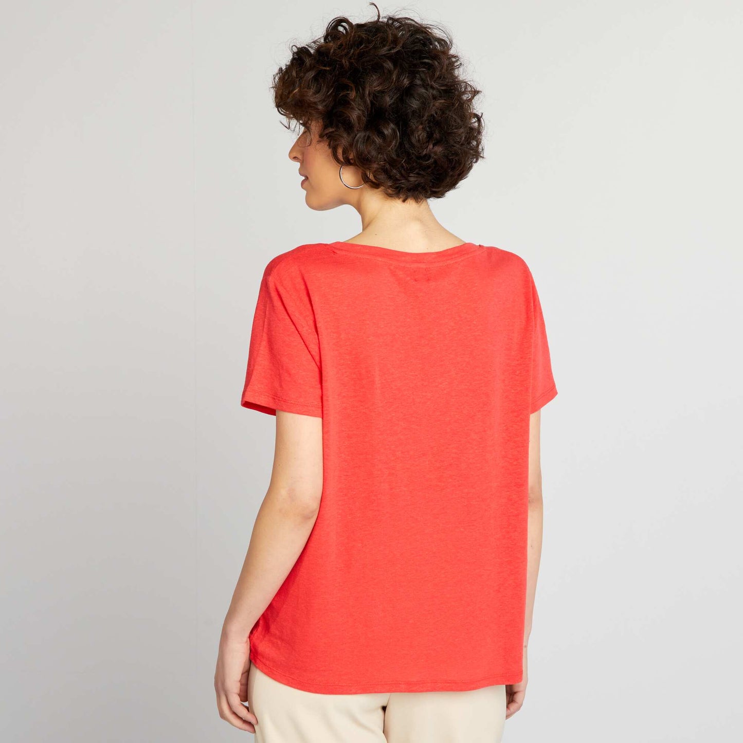 T-shirt basique manches courtes rouge