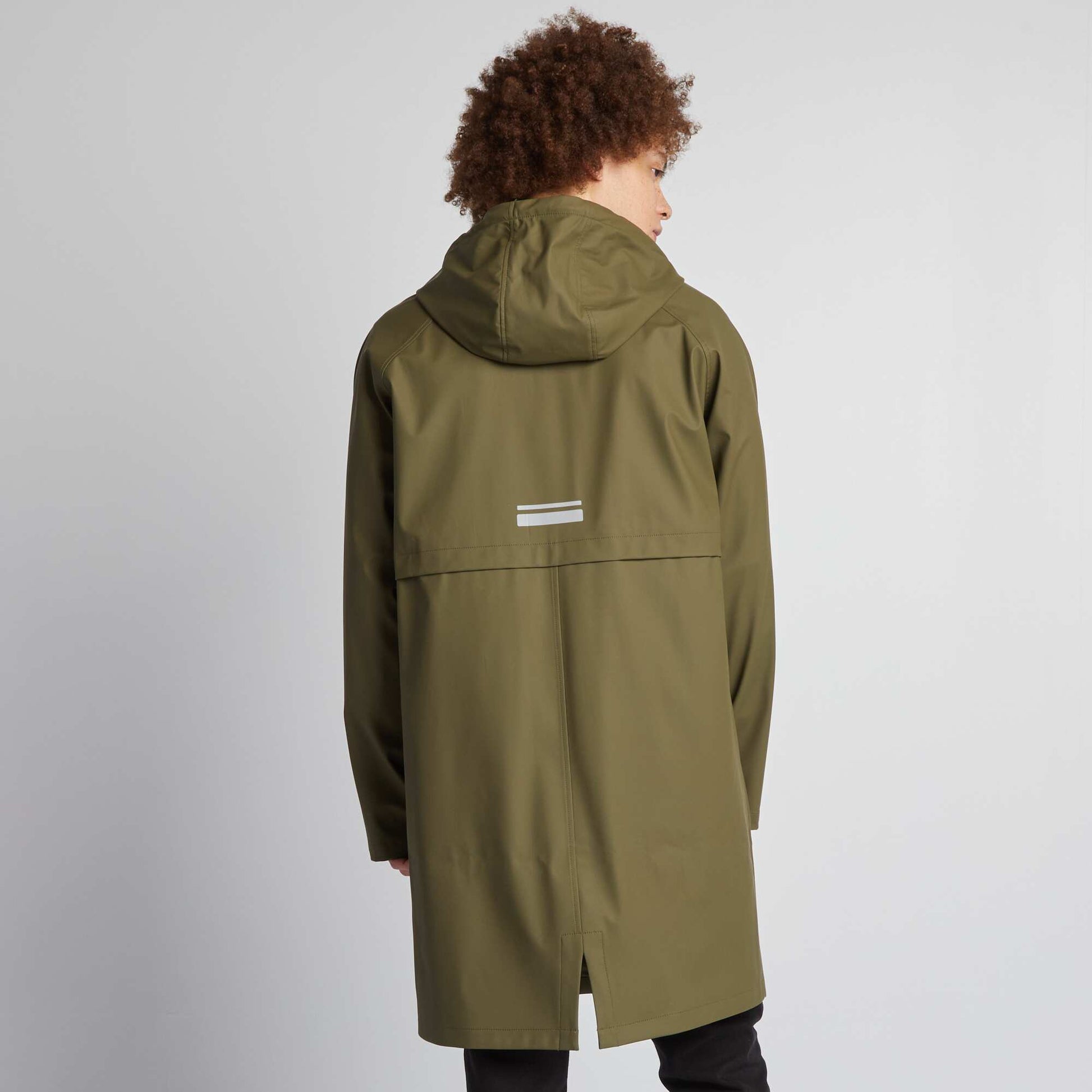Parka d perlante coupe longue avec capuche Kaki