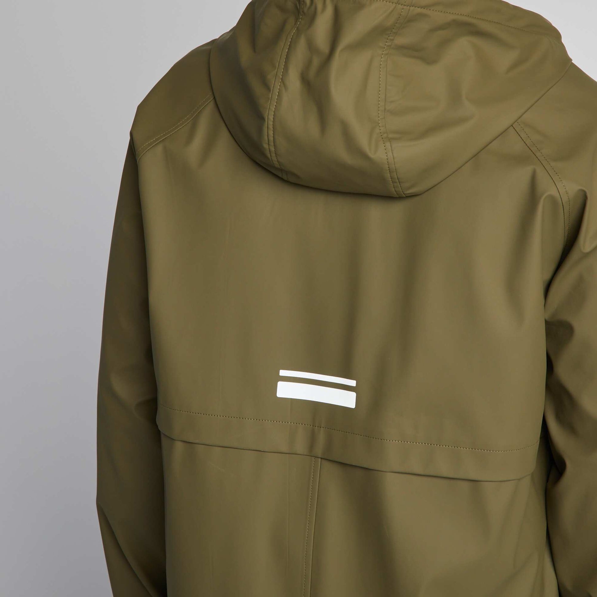 Parka d perlante coupe longue avec capuche Kaki