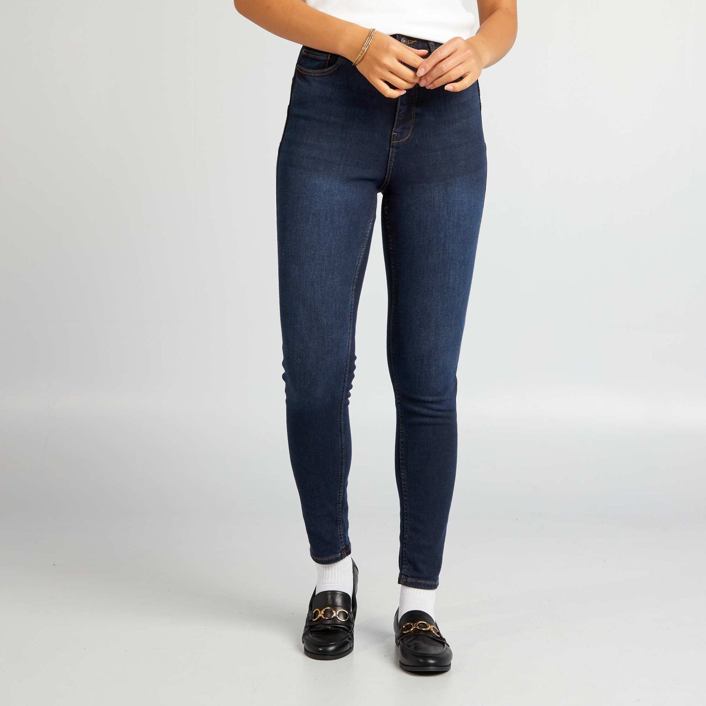 Jean skinny à taille haute - L30 Bleu foncé