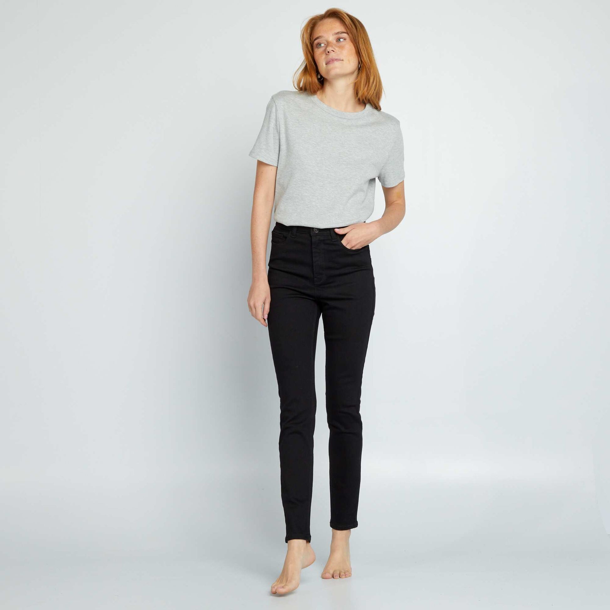 Jean skinny à taille haute - L30 NOIR