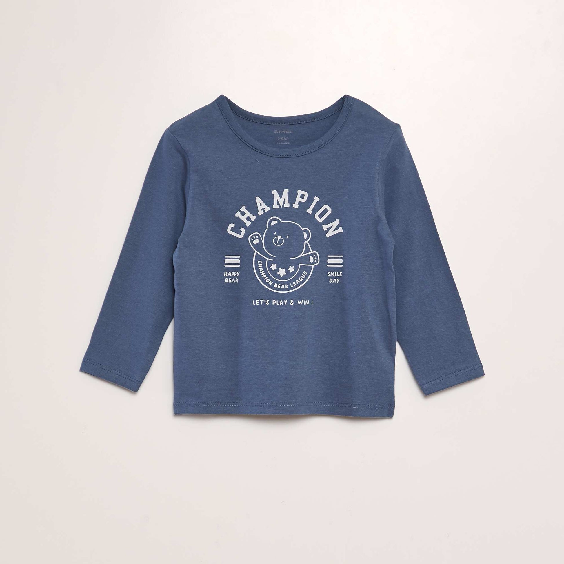 Pyjama long 2 pi ces imprim Bleu gris