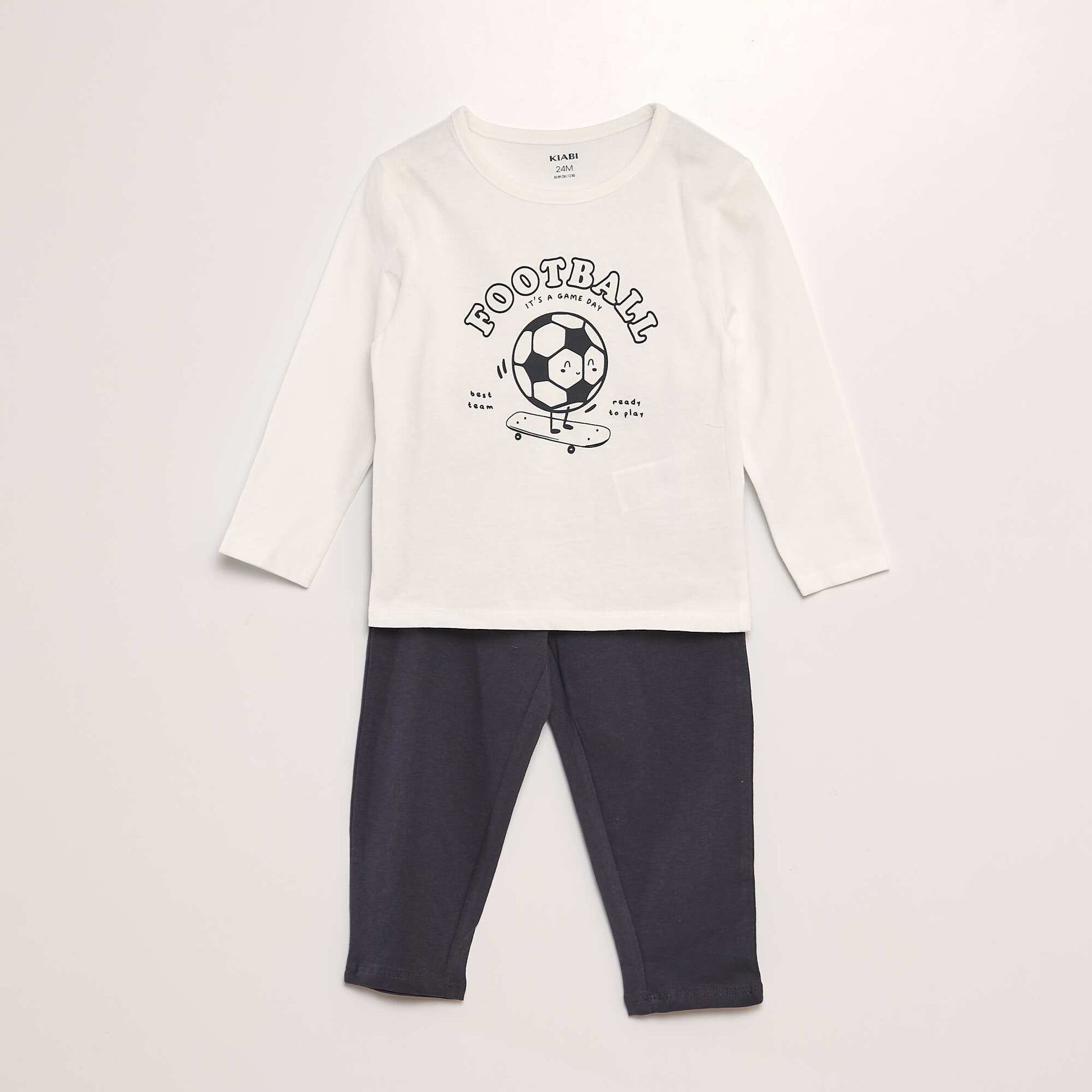 Pyjama long 2 pi ces imprim Blanc foot