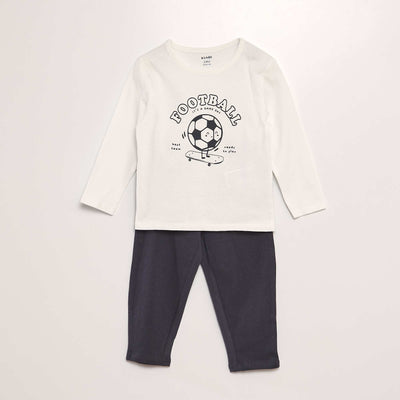 Pyjama long 2 pi ces imprim Blanc foot
