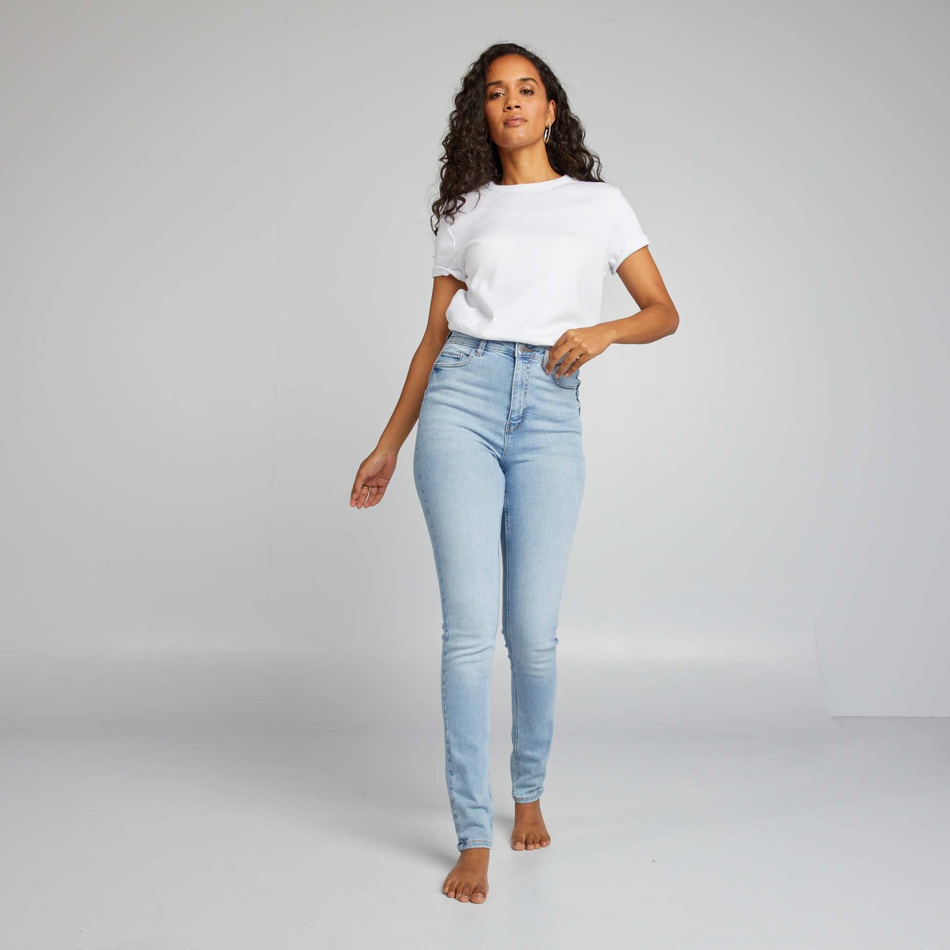 Jean skinny à taille haute - L32 BLEU CLAIR