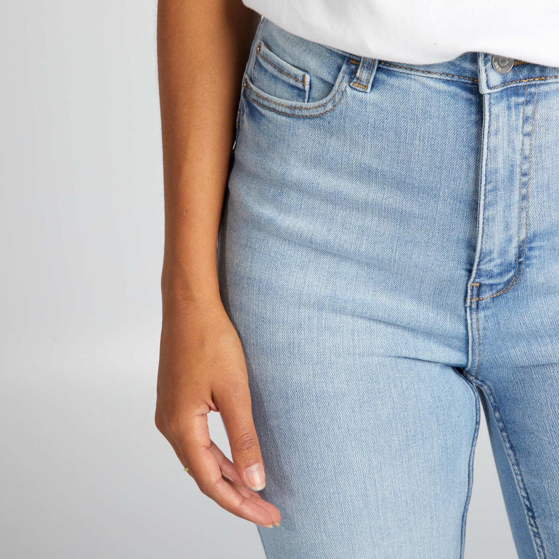 Jean skinny à taille haute - L32 BLEU CLAIR
