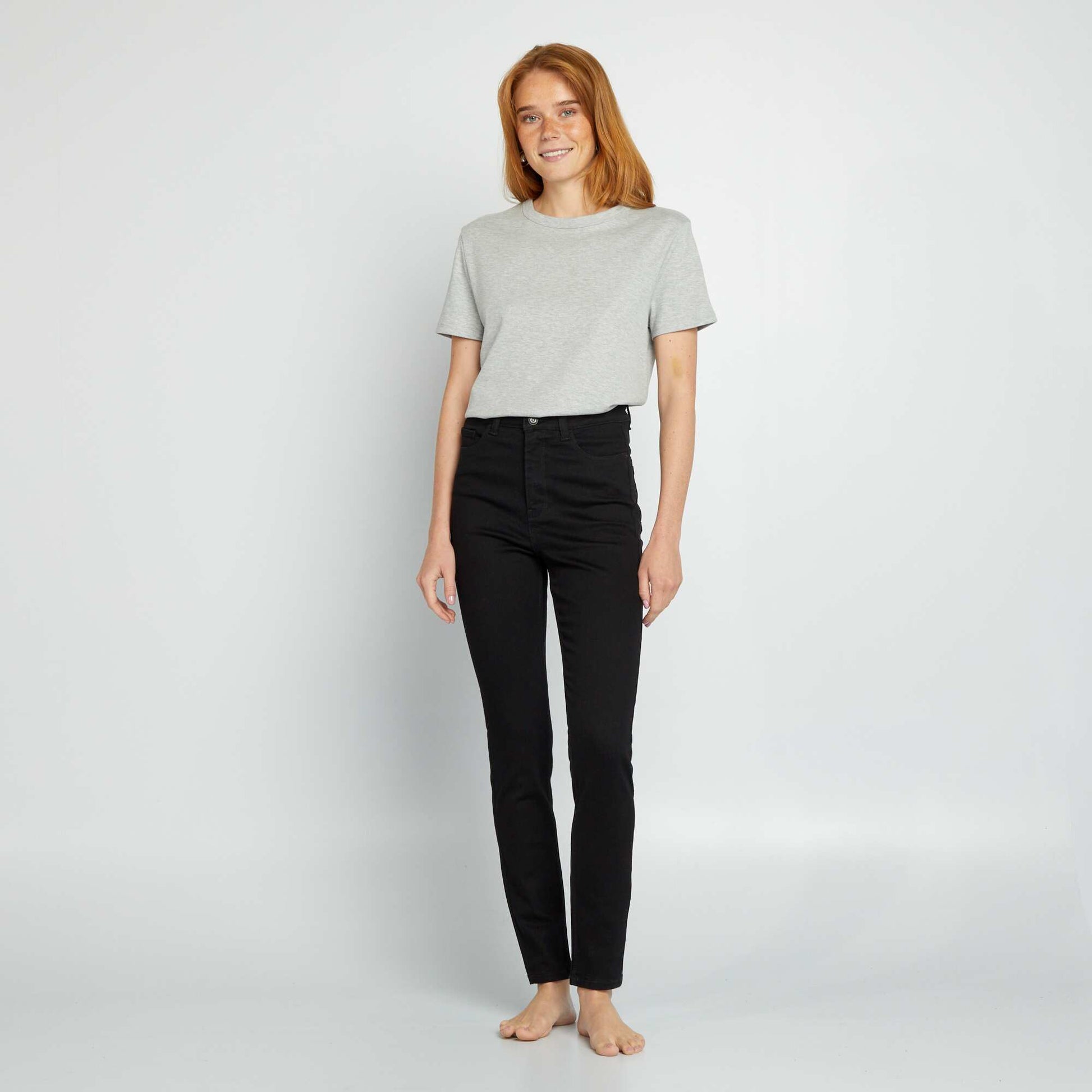 Jean skinny à taille haute - L32 NOIR