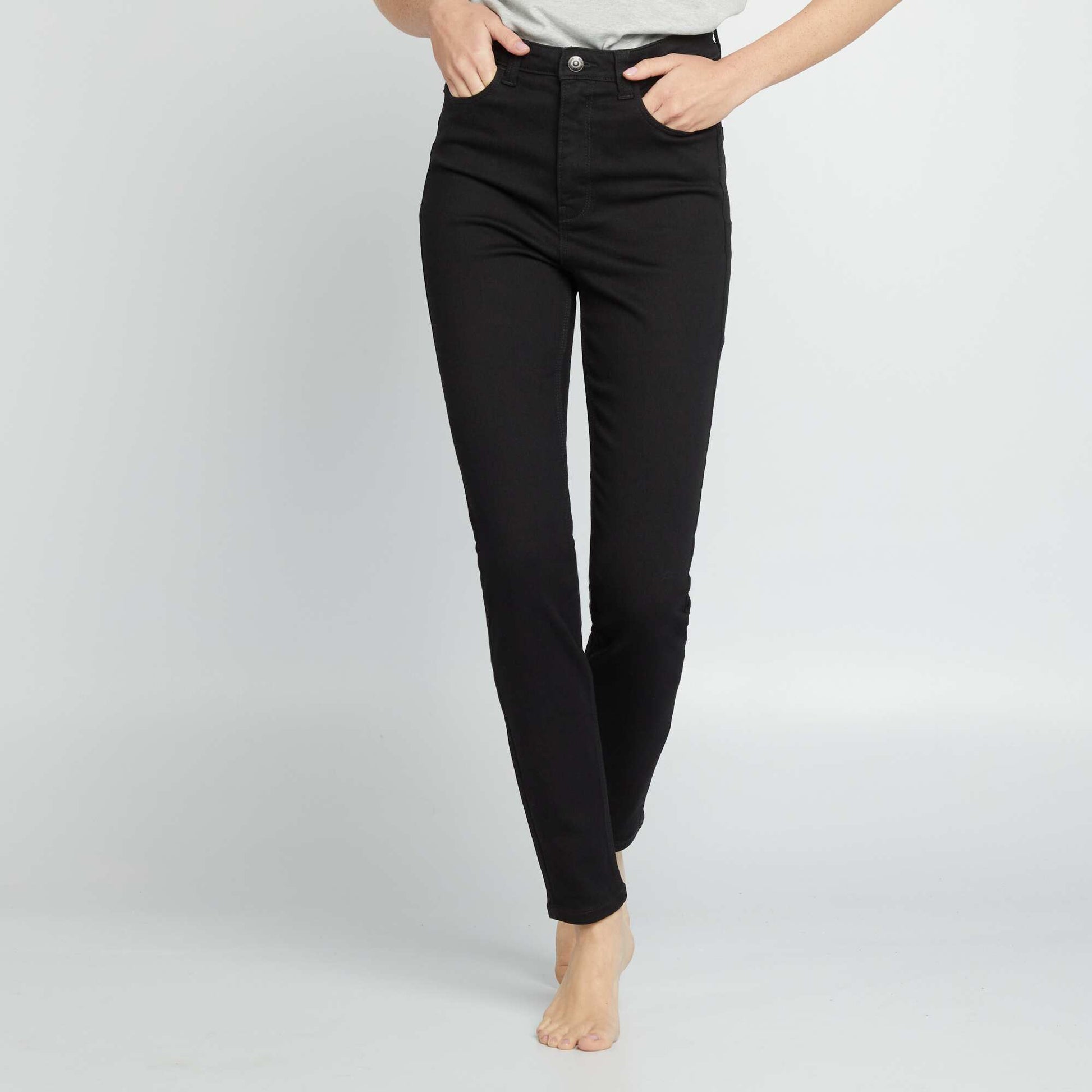 Jean skinny à taille haute - L32 NOIR