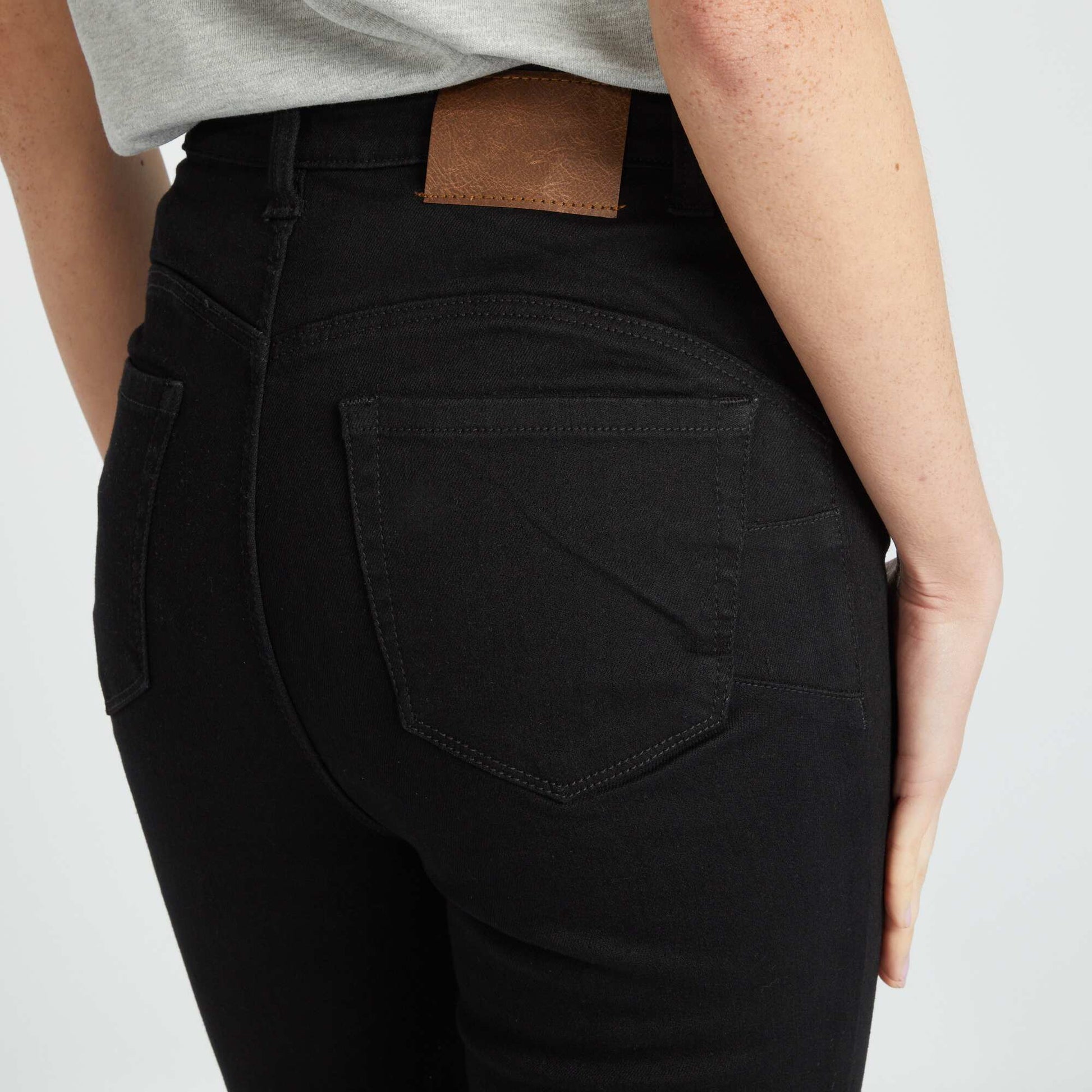 Jean skinny à taille haute - L32 NOIR