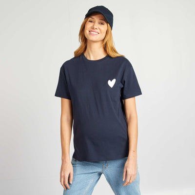 T-shirt d'allaitement avec imprimé BLEU MARINE