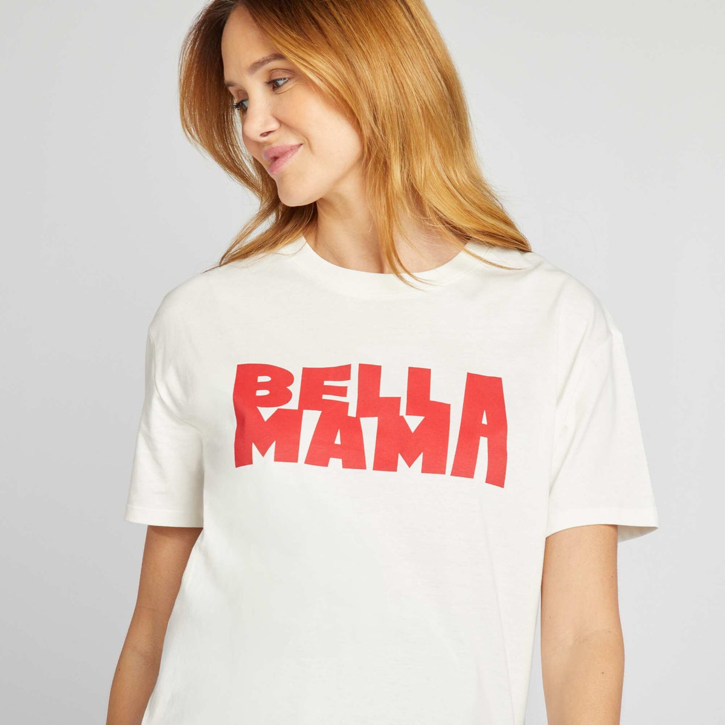 T-shirt d'allaitement avec imprimé BLANC/ROUGE