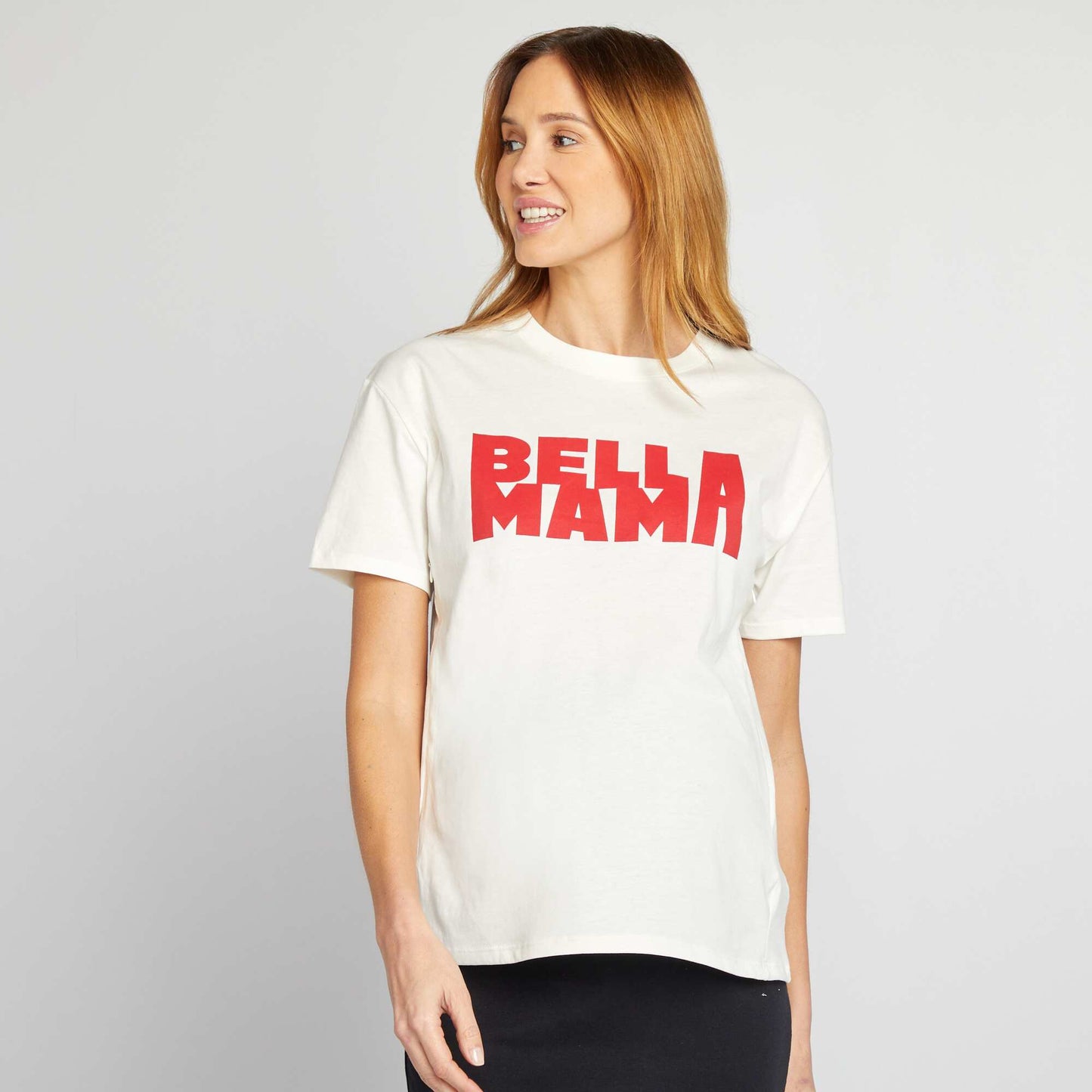 T-shirt d'allaitement avec imprimé BLANC/ROUGE
