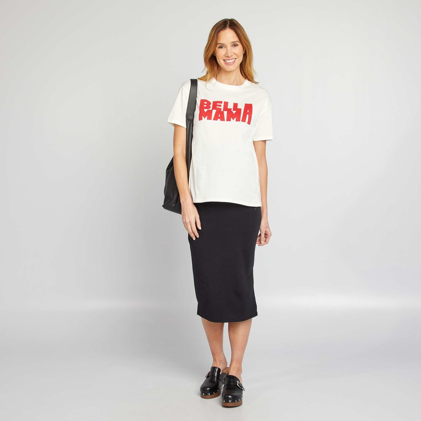 T-shirt d'allaitement avec imprimé BLANC/ROUGE