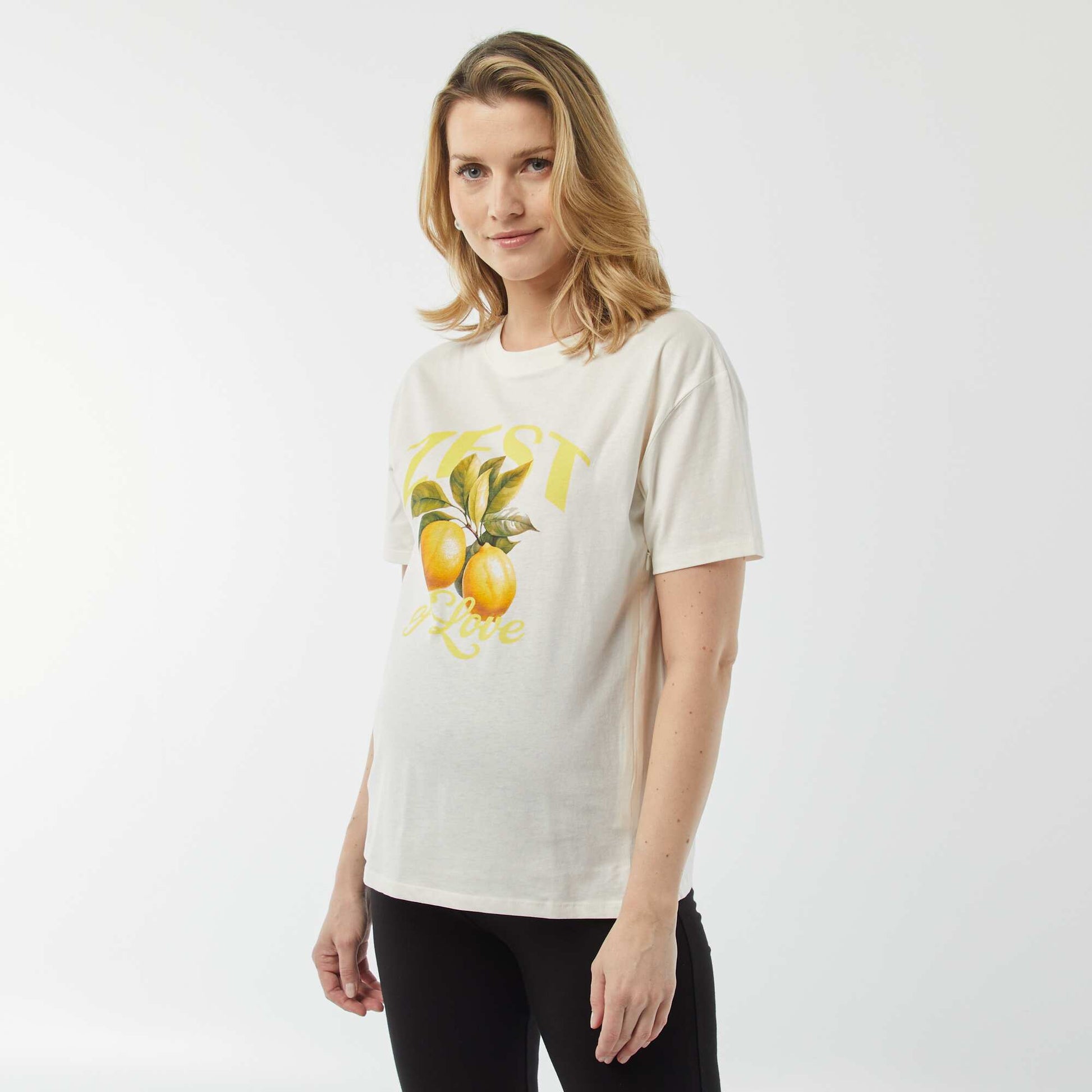 T-shirt d'allaitement avec imprimé BLANC