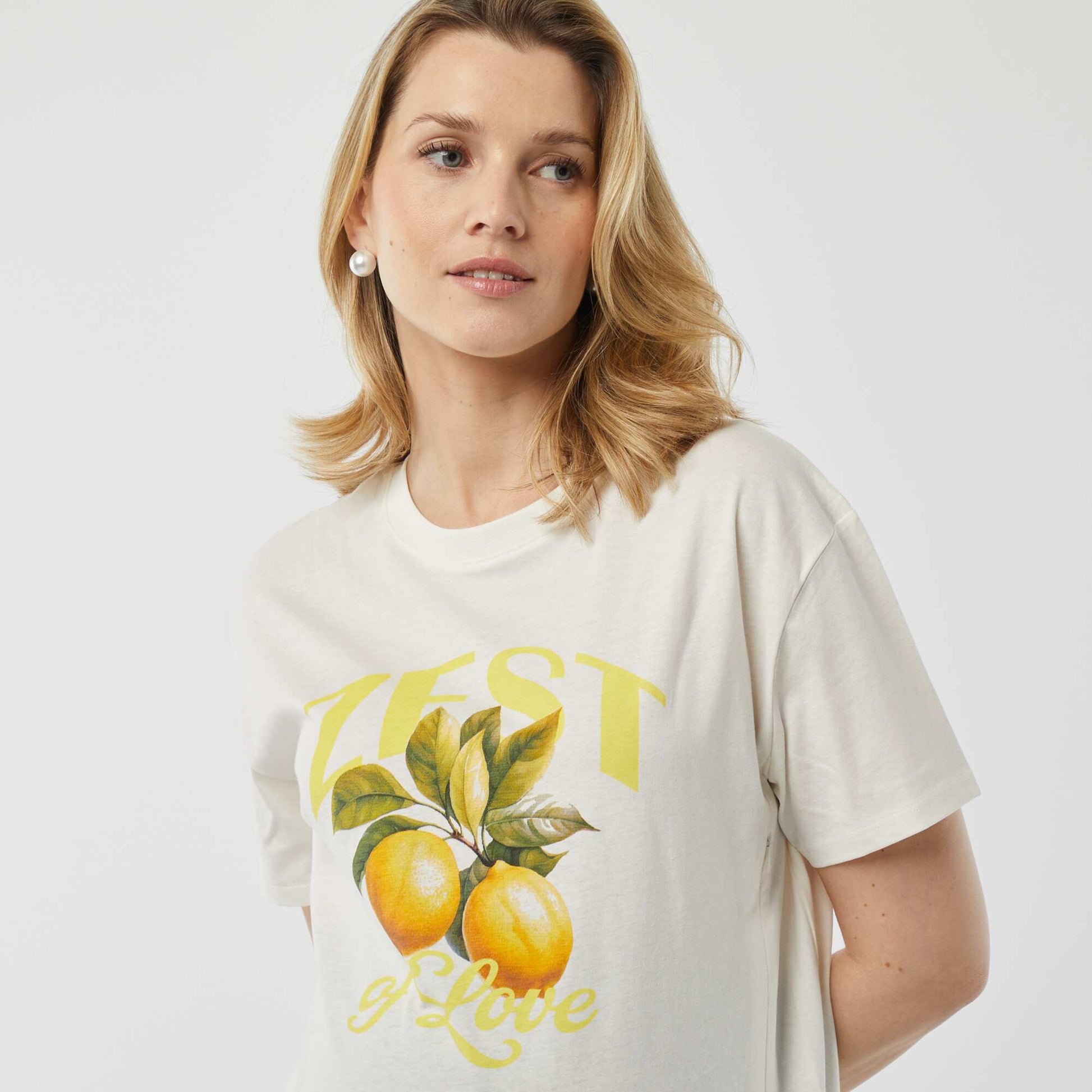 T-shirt d'allaitement avec imprimé BLANC