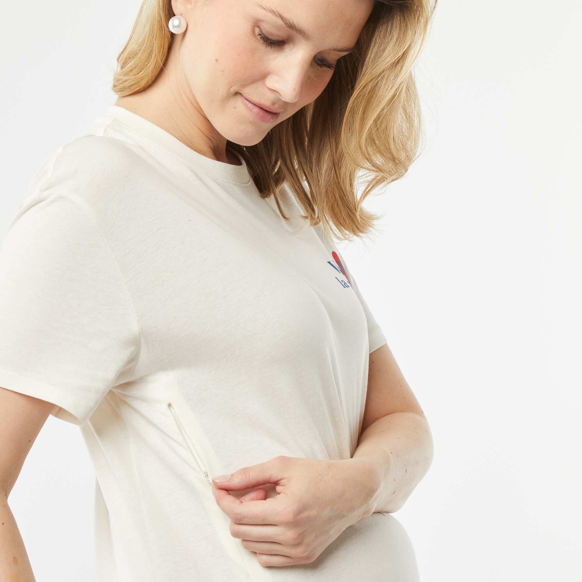 T-shirt d'allaitement avec imprimé BLANC