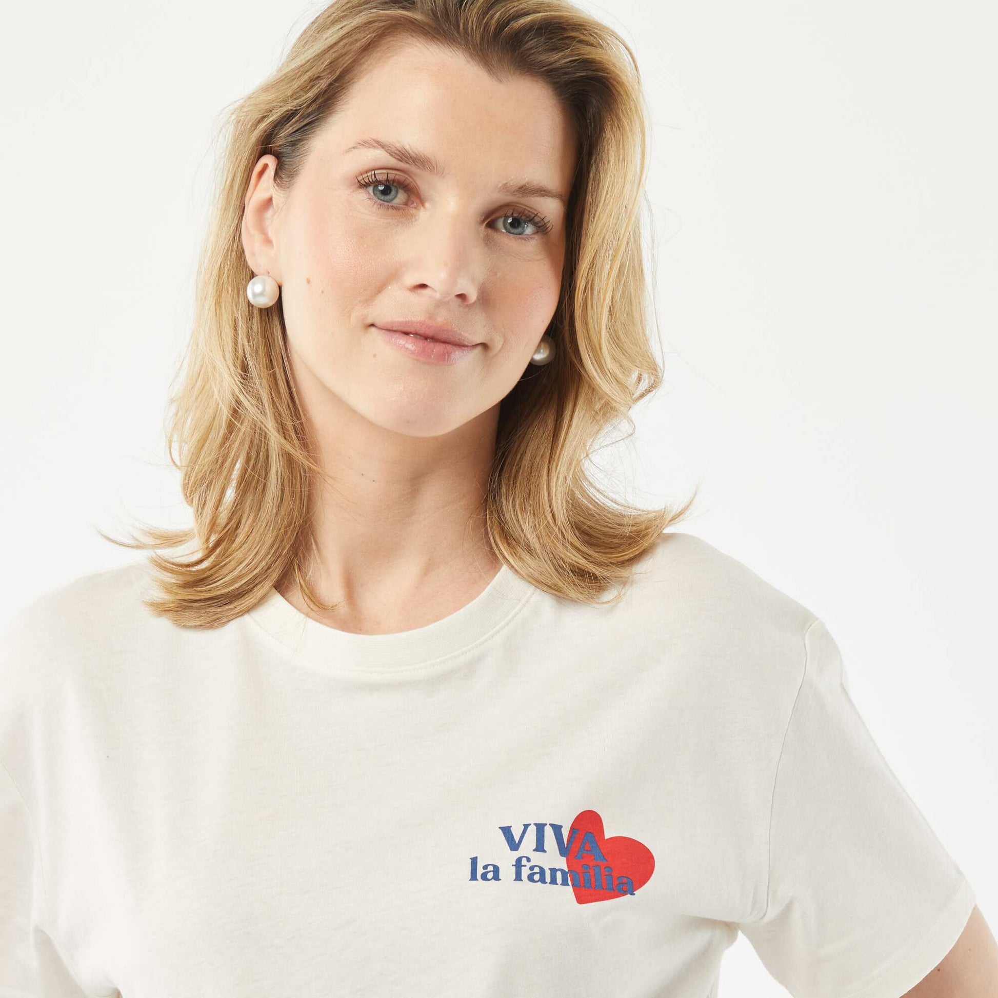 T-shirt d'allaitement avec imprimé BLANC