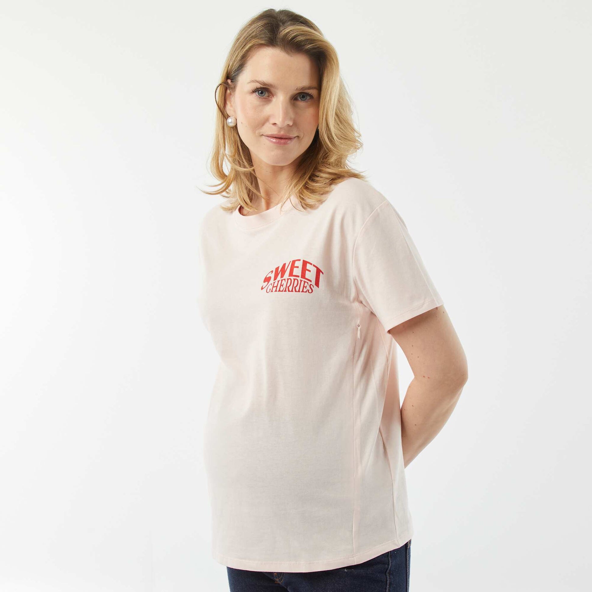 T-shirt d'allaitement avec imprimé ROSE