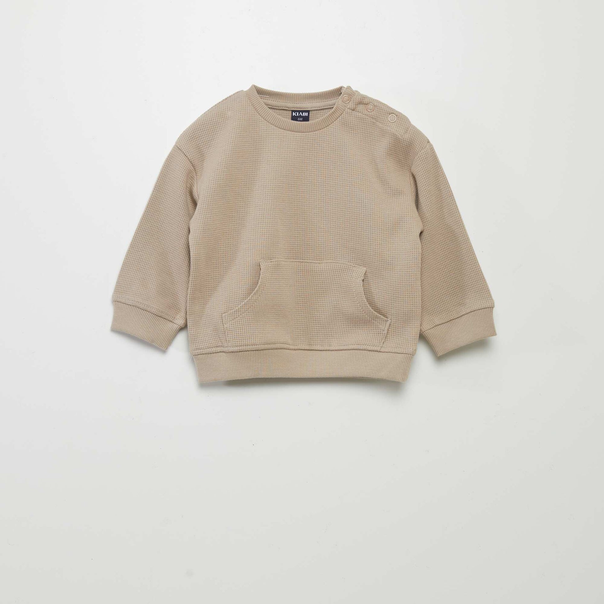 Ensemble sweat + pantalon en nid d'abeilles - 2 pi ces beige