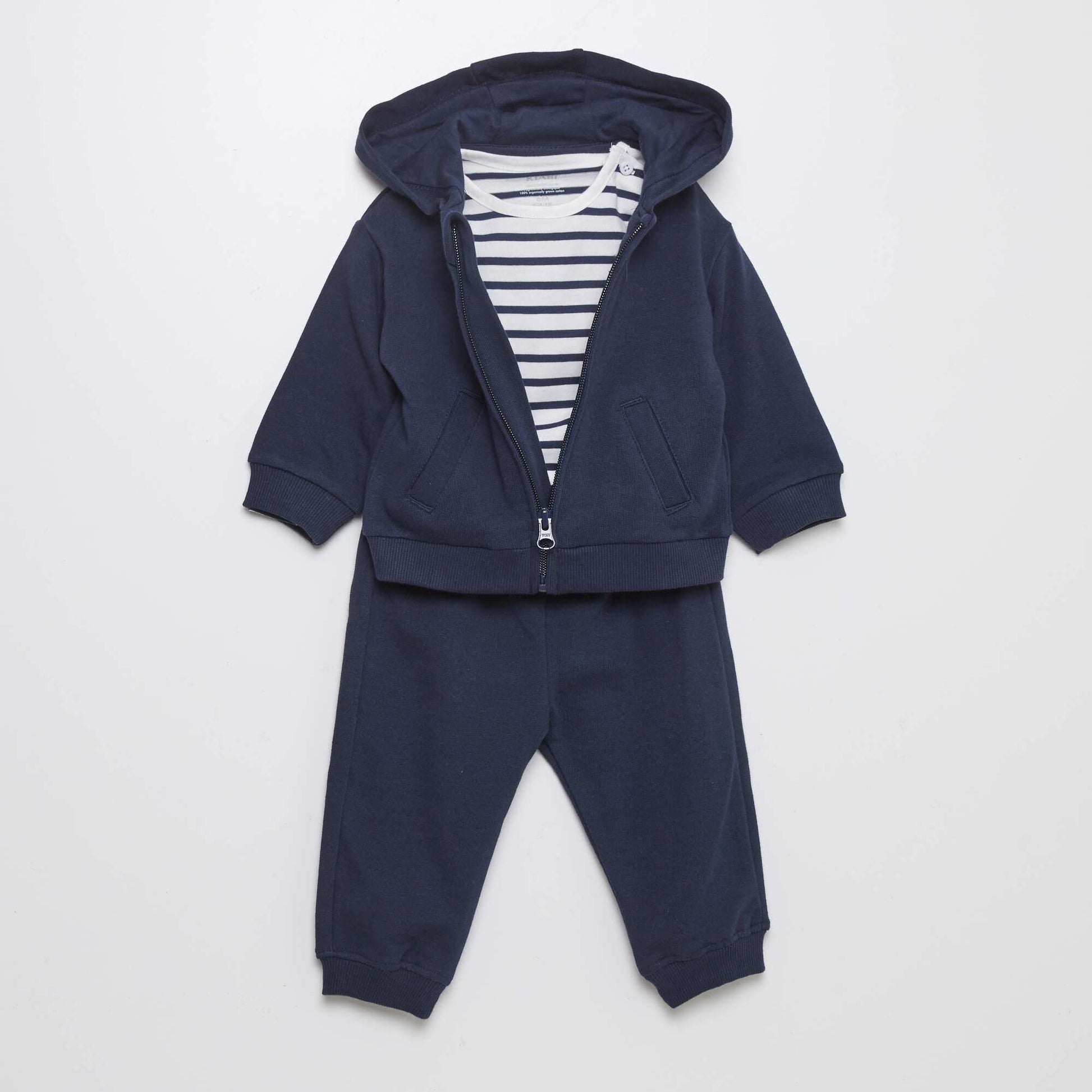 Ensemble sweat + pantalon + t-shirt - 3 pi ces Bleu marine