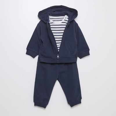 Ensemble sweat + pantalon + t-shirt - 3 pi ces Bleu marine