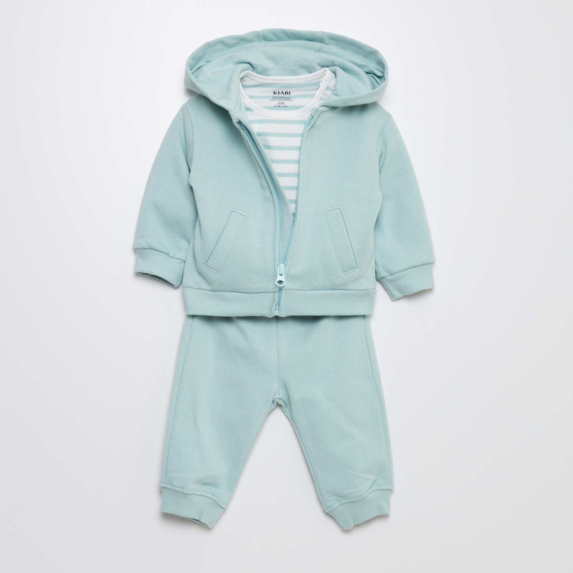 Ensemble sweat + pantalon + t-shirt - 3 pi ces Vert d'eau