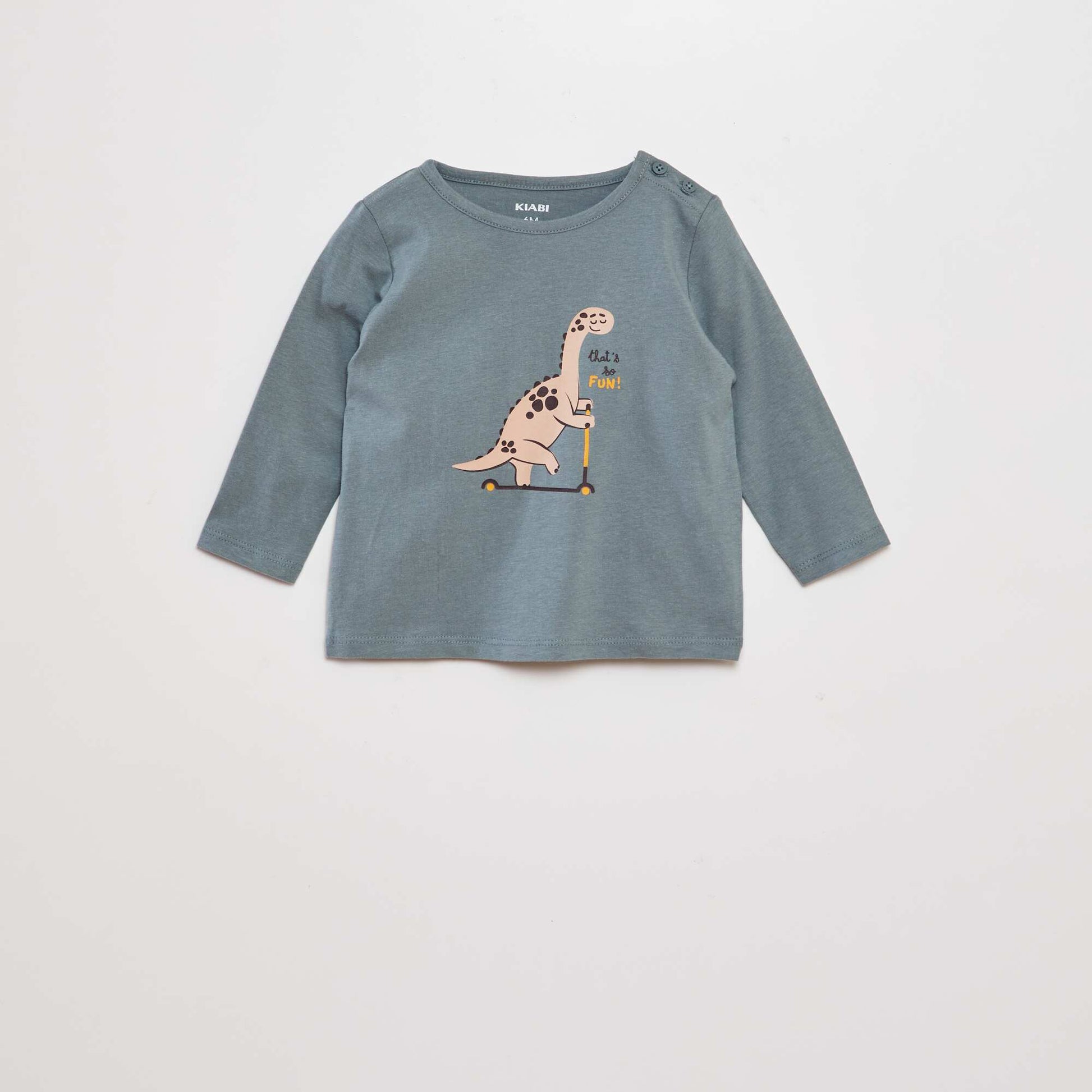 T-shirt manches longues imprim plac Vert dino