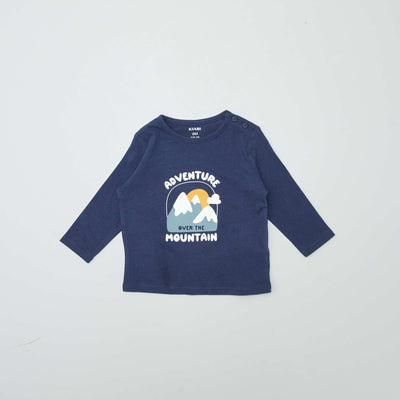 T-shirt manches longues imprim plac - Halloween Bleu