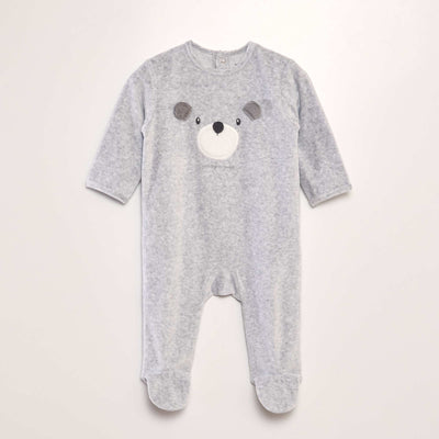 Pyjama en velours Gris