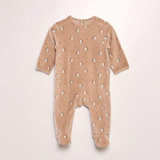 Pyjama en velours Beige