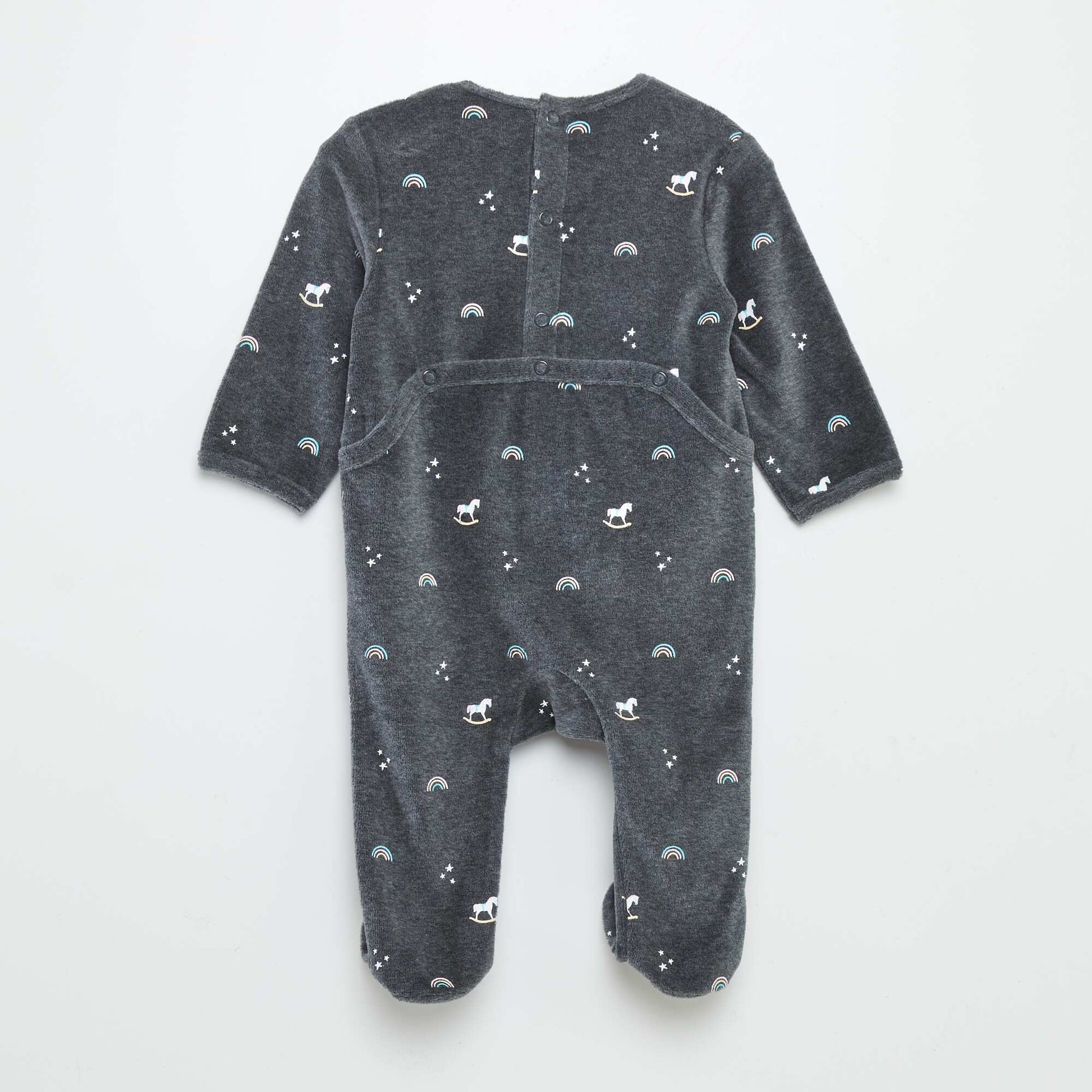 Pyjama en velours Gris 'arc-en-ciel'