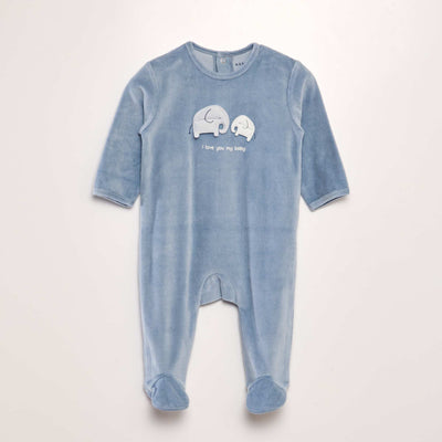 Pyjama en velours Bleu