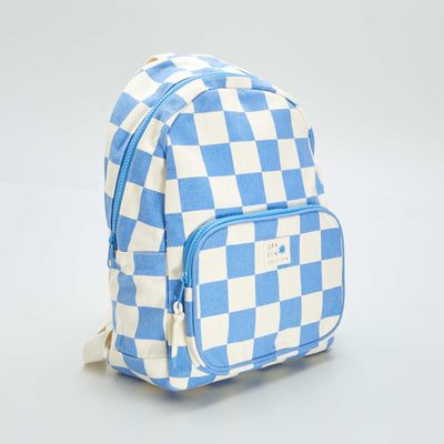 Sac dos imprim damier Bleu