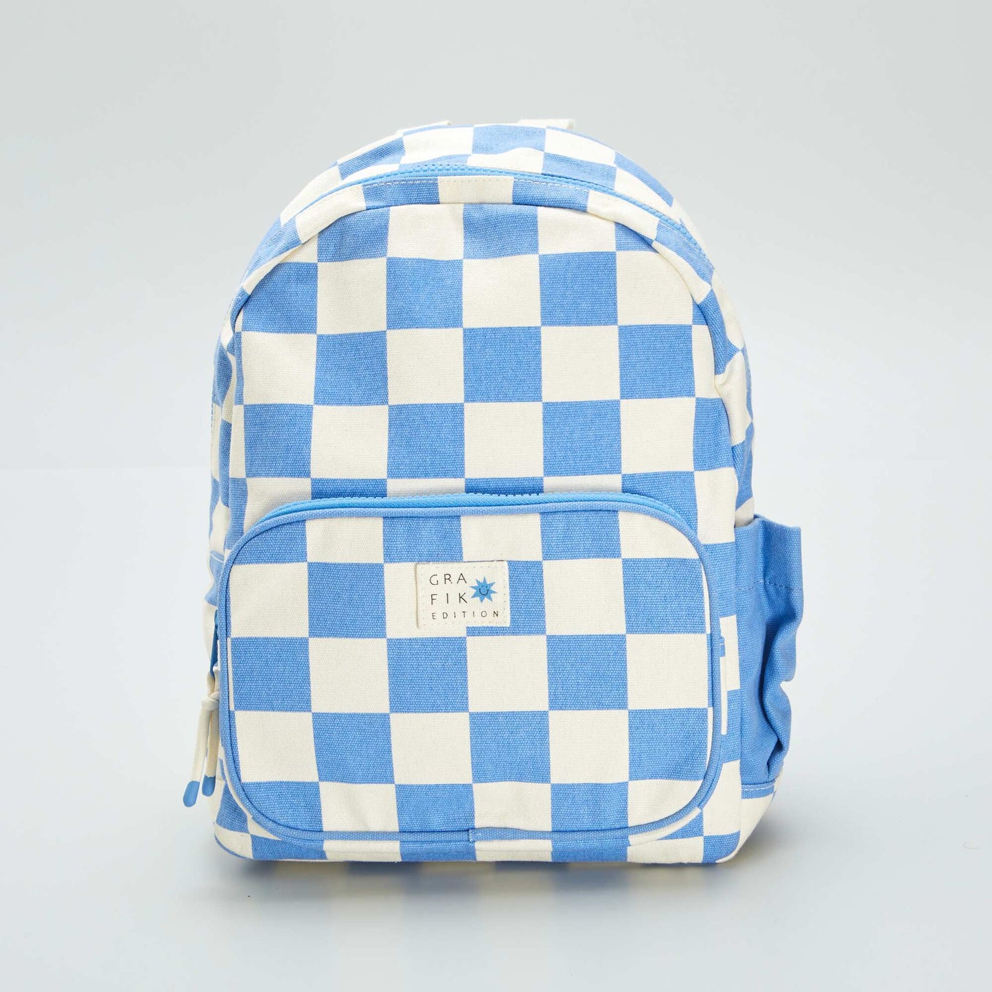 Sac   dos imprim  damier Bleu