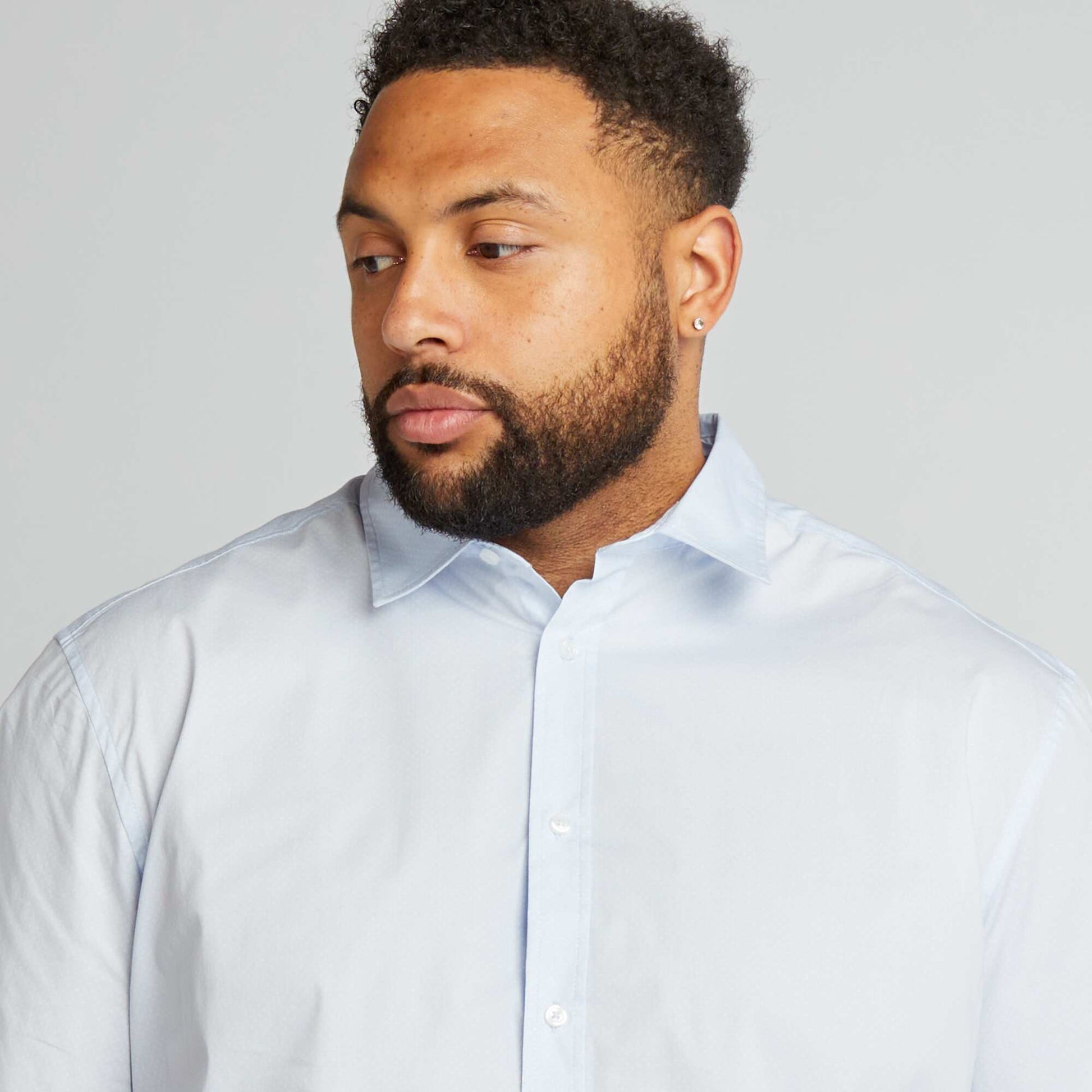 Chemise droite manches courtes Bleu