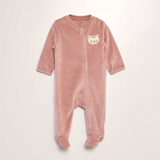 Pyjama dors-bien en velours Rose fonc