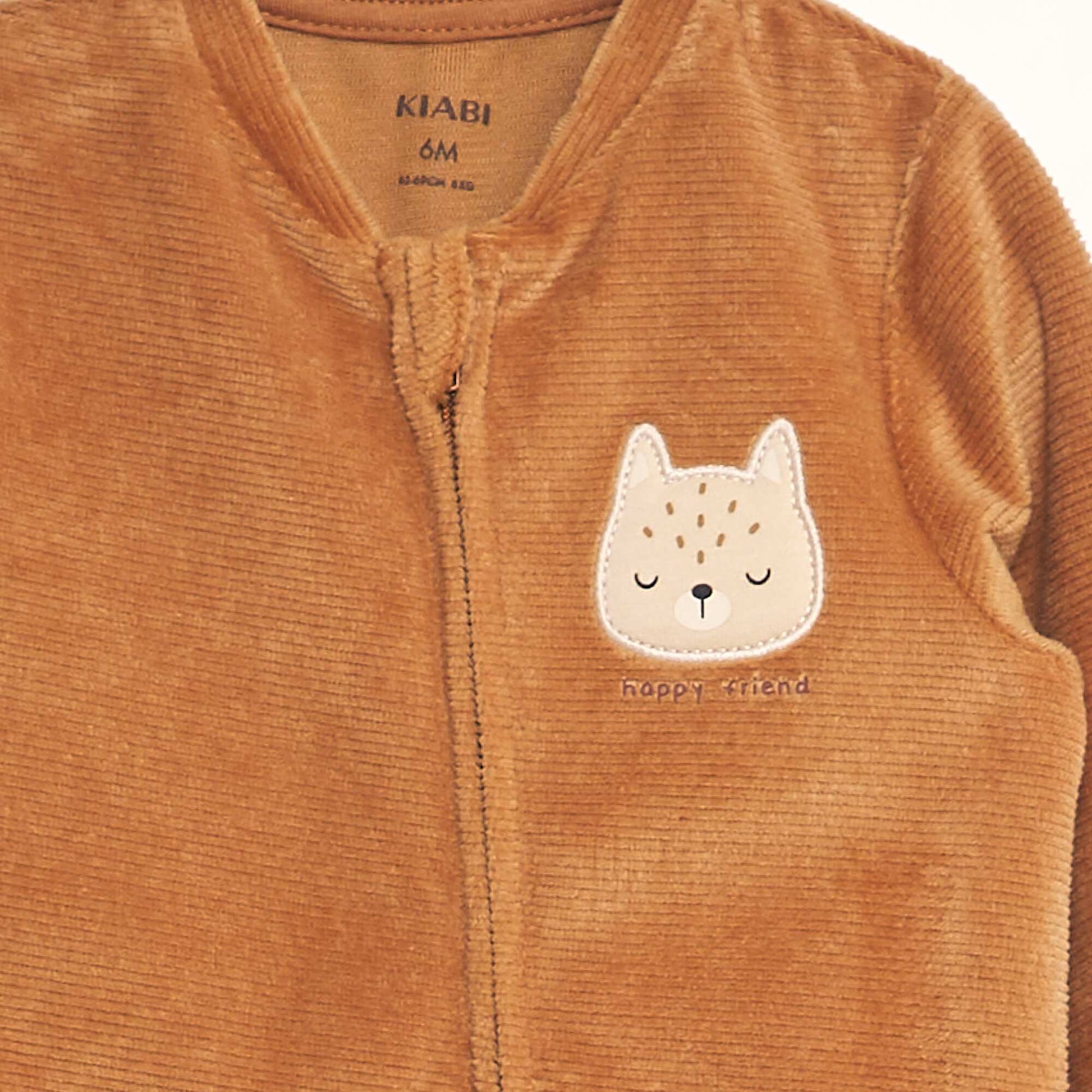 Pyjama dors-bien en velours c tel Marron
