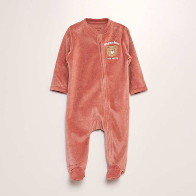 Pyjama dors-bien en velours c tel Rose