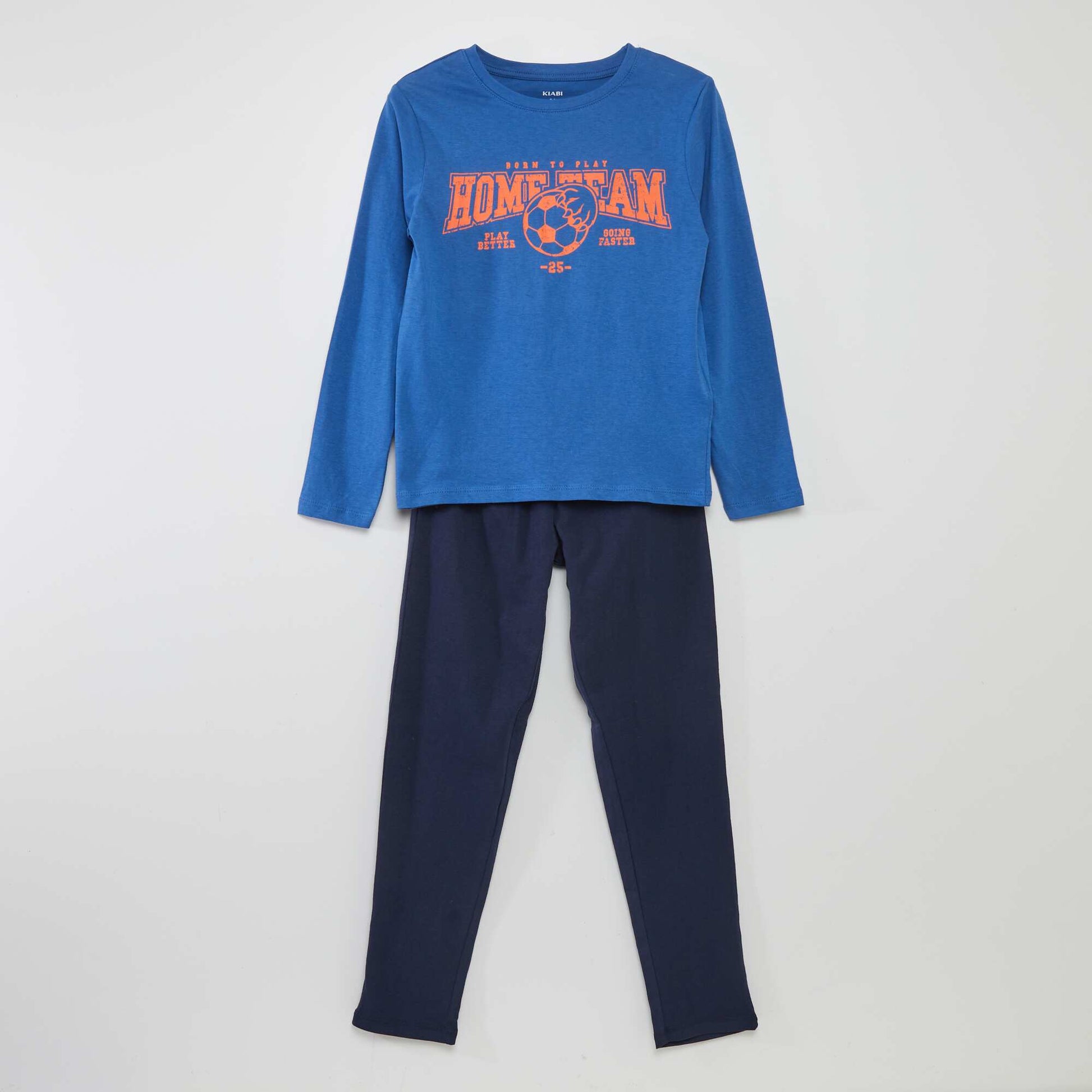 Pyjama long en jersey avec imprim - 2 pi ces Bleu marine/bleu