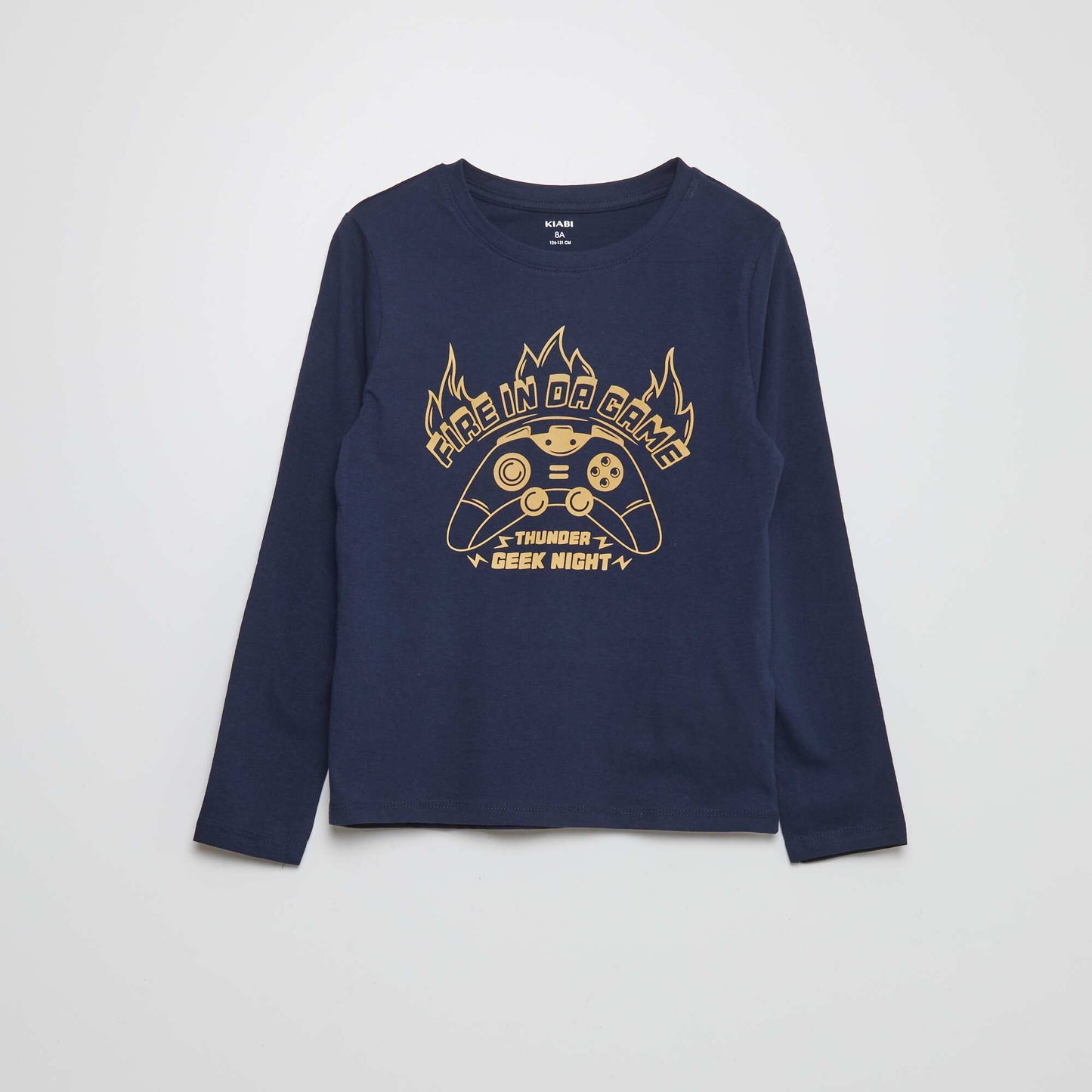 Pyjama long en jersey avec imprim - 2 pi ces Bleu marine fonc