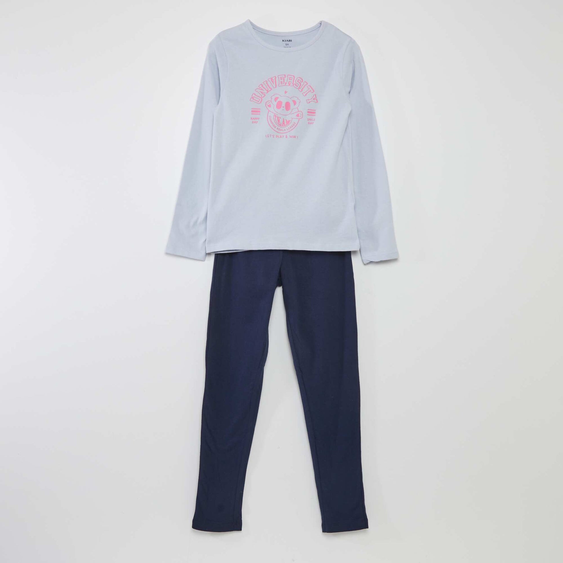 Ensemble pyjama t-shirt + pantalon - 2 pi ces Bleu