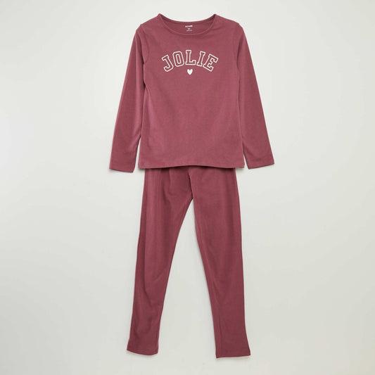 Ensemble pyjama t-shirt + pantalon - 2 pi ces Rose