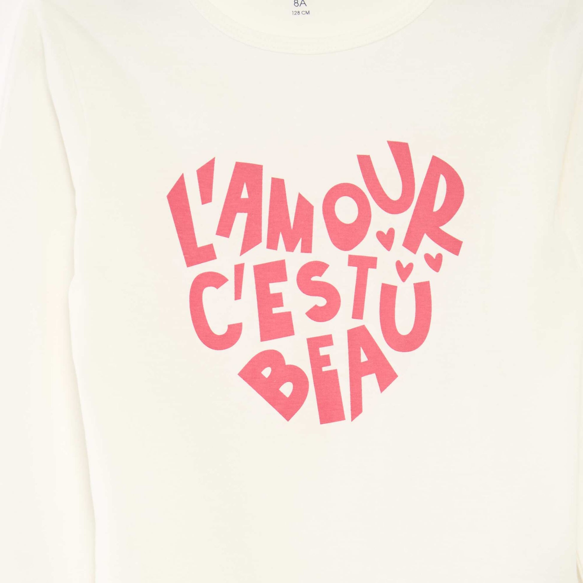 Ensemble pyjama t-shirt + pantalon - 2 pièces BLANC