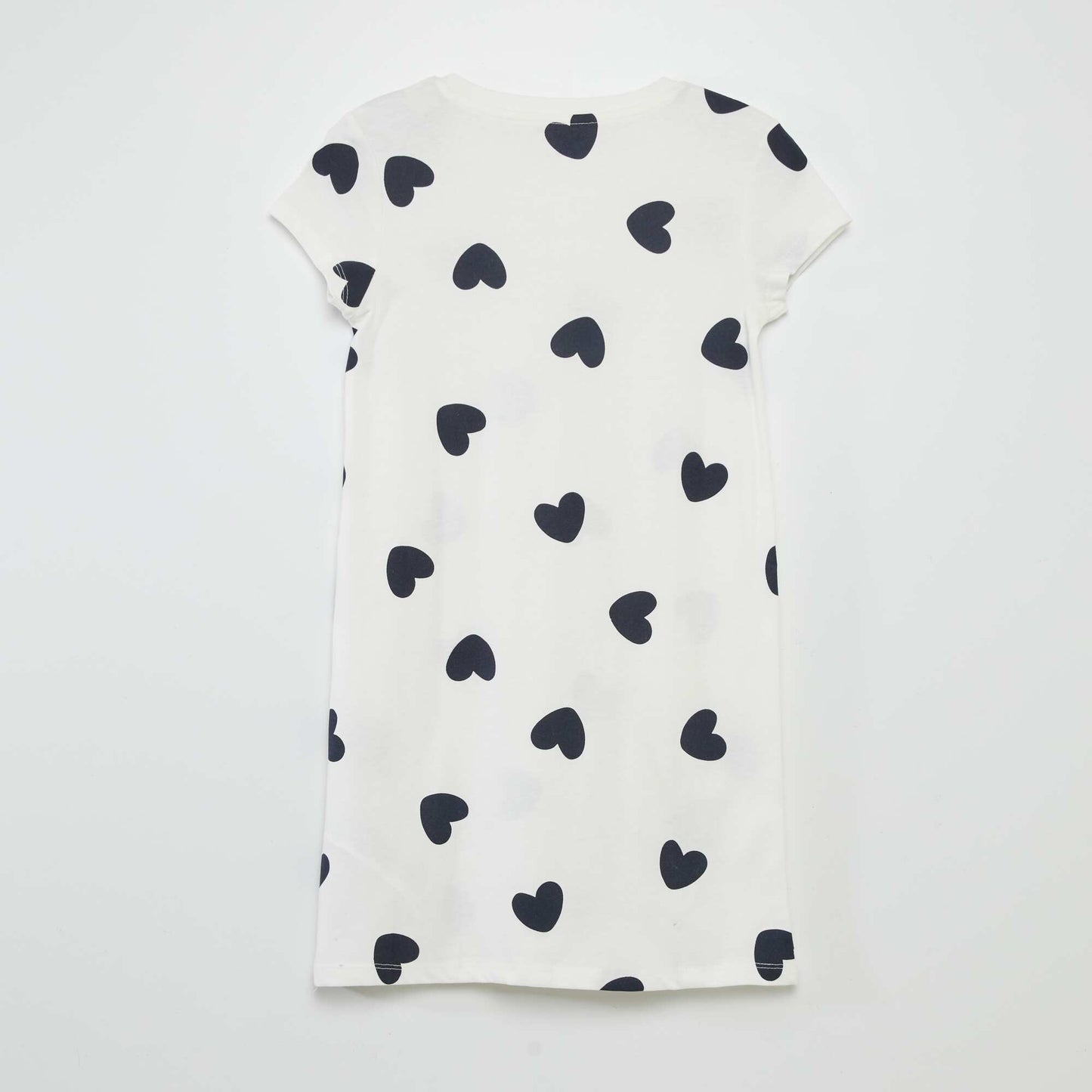 Chemise de nuit motifs c urs en coton Blanc